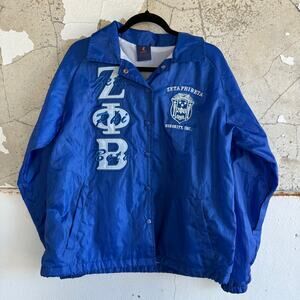 Zeta Phi Beta Jacket Sorority Windbreaker ZΦB Applique Crest Womens‎ S Greek NWT